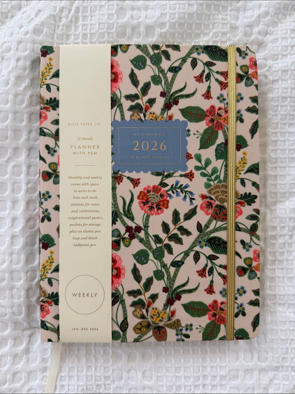 Rifle Paper Co. Floral 2026 Planner - Pink, Green & Gold